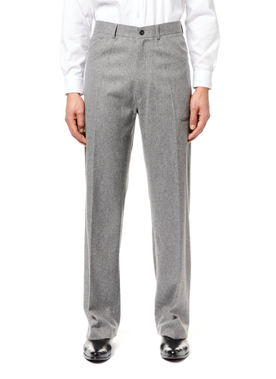High Waisted Flannel Pants (Dark Grey)