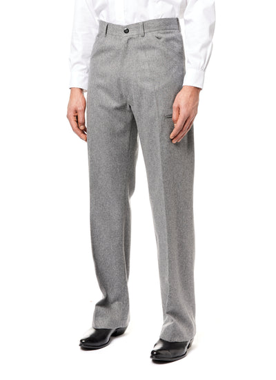 High Waisted Flannel Pants (Dark Grey)