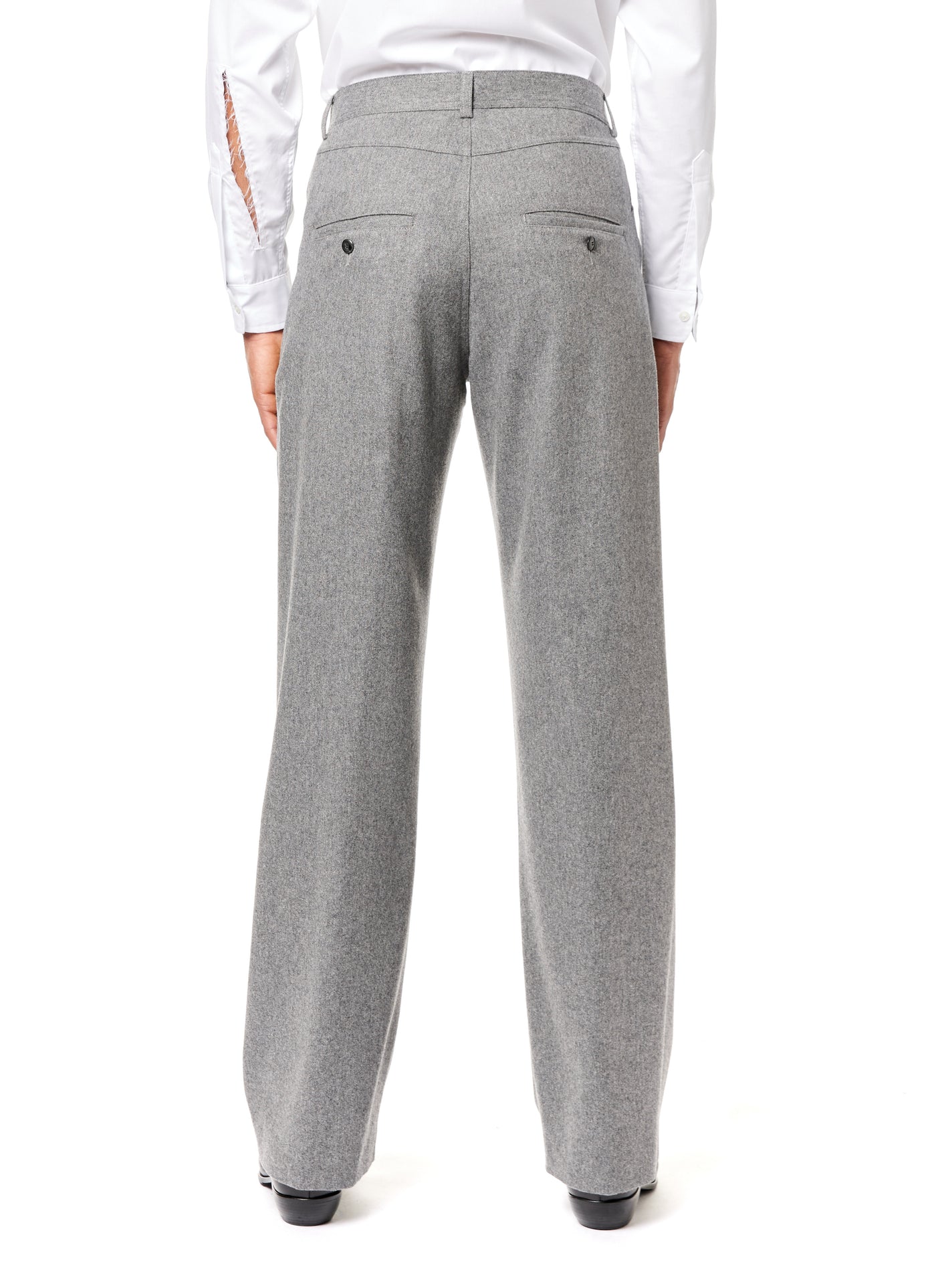 High Waisted Flannel Pants (Dark Grey)