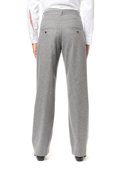 High Waisted Flannel Pants (Dark Grey)