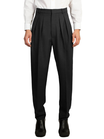 Pleated Tapered Trouser (Black)