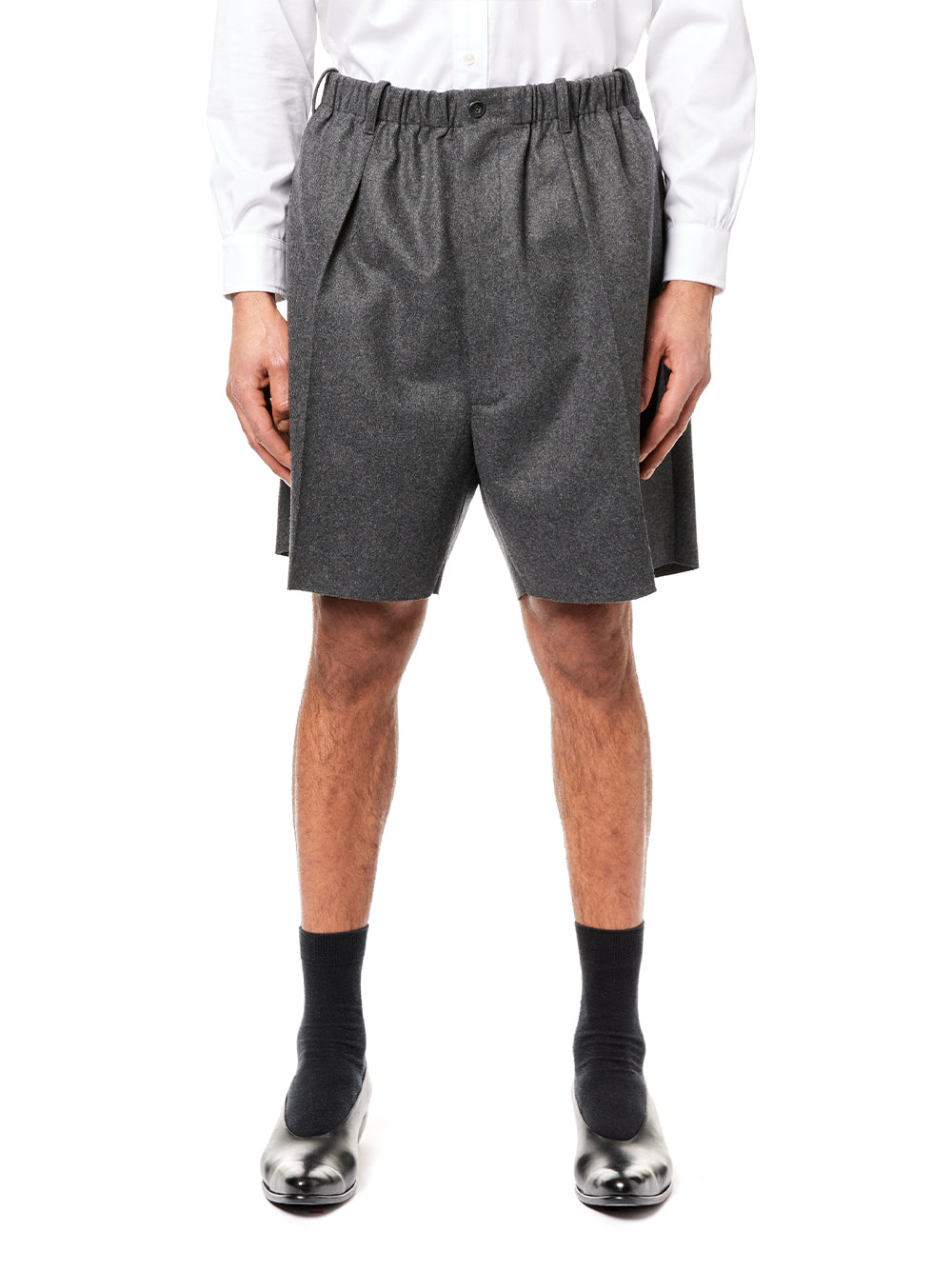 Worker Low Crotch Shorts Woven (Dark Grey)