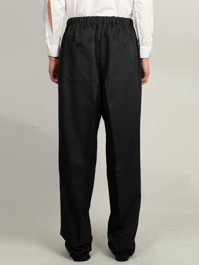 Worker Low Crotch Trousers (Black)