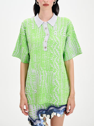 Diablo Oversized Polo Shirt Green Grove