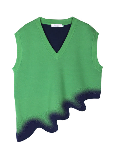 Catalina Oversized Wavy Vest Green Grove