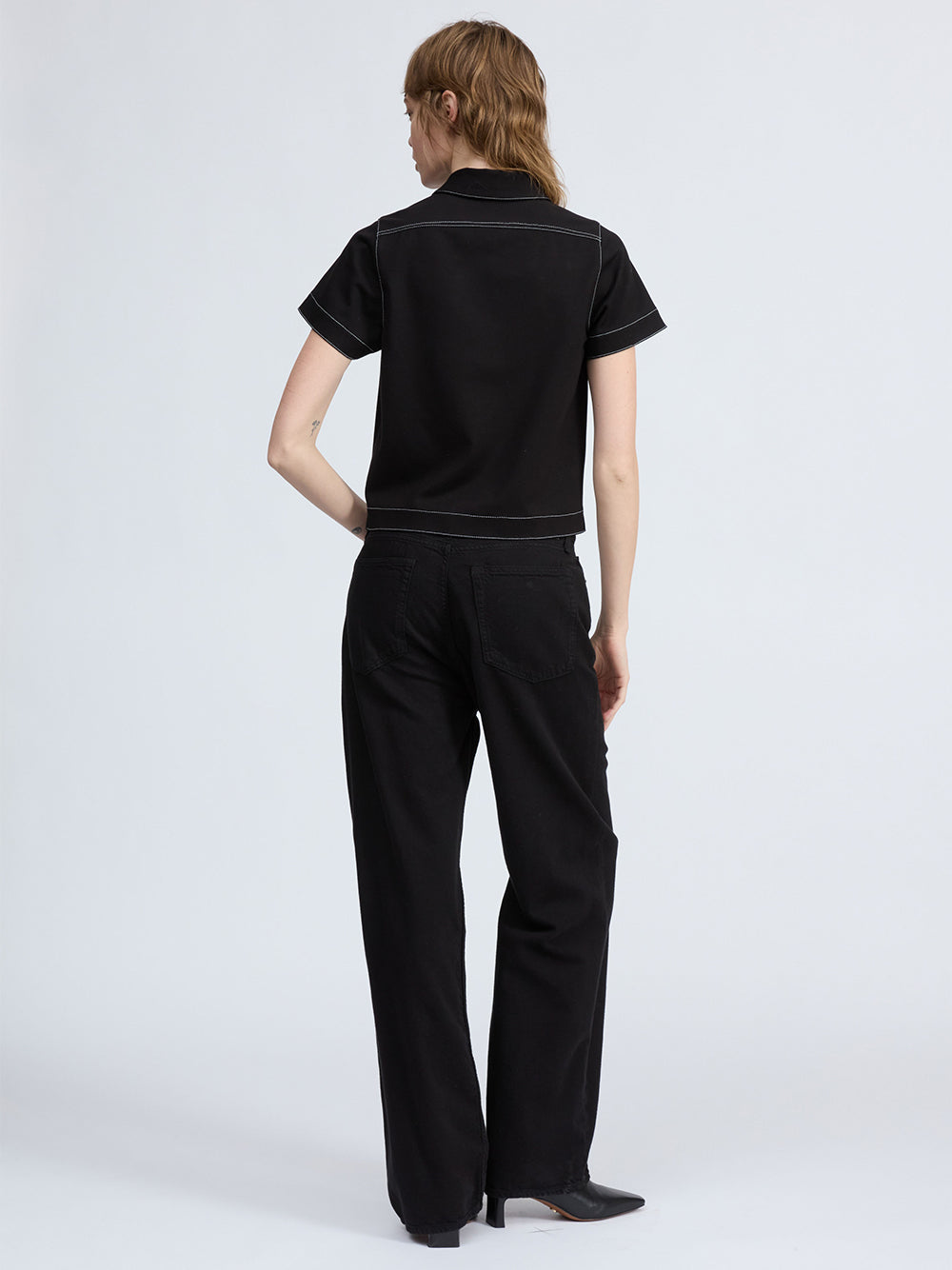 Irina Ctrst Stitch Polo Black