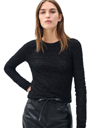 Ellie Lace Ls Tee Black