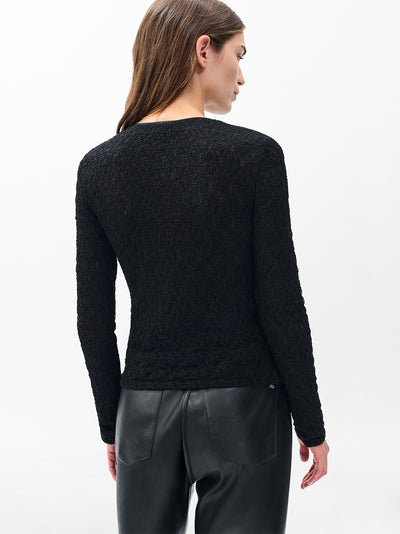 Ellie Lace Ls Tee Black