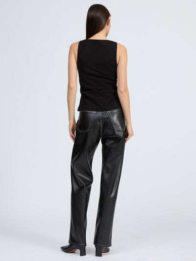 Irina Ponte Shirred Tank Black