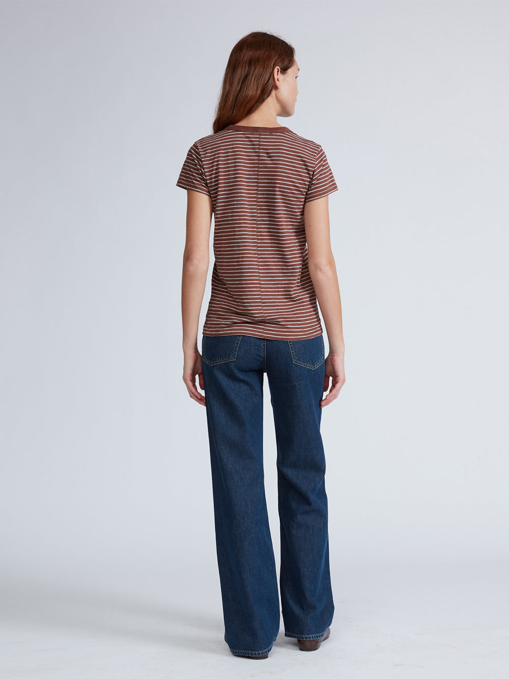 The Slub Striped Tee Brown Multi