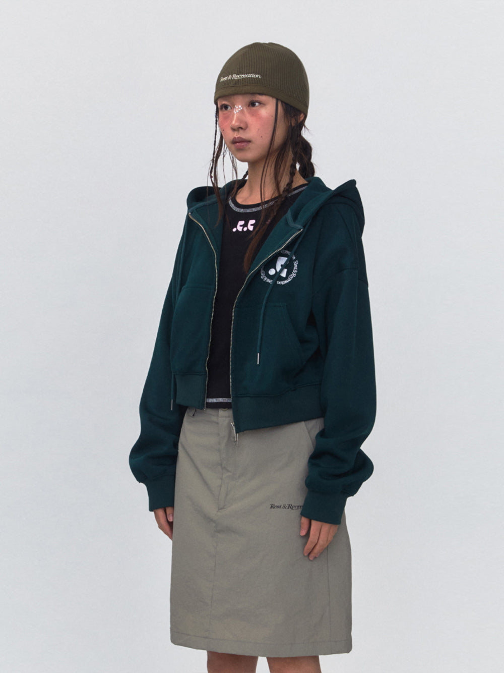 RR 2Way Zip-Up Hoodie (Dark Green)