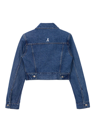 RR Crop Denim Jacket (Blue)