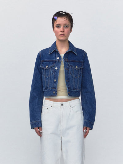 RR Crop Denim Jacket (Blue)