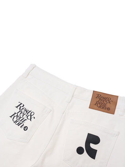 RR Denim Shorts (White)