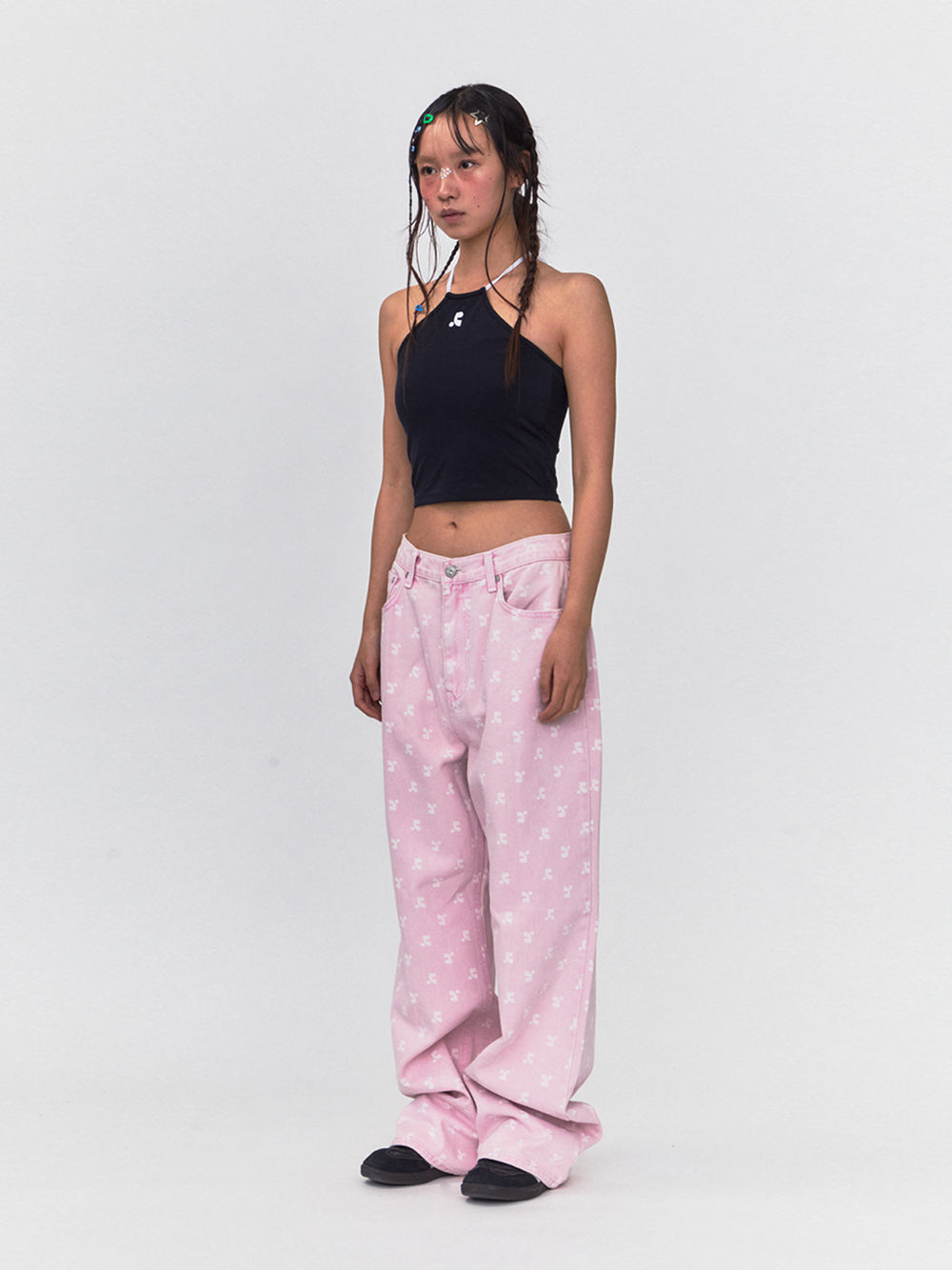 RR Halter Neck Crop Top (Black)