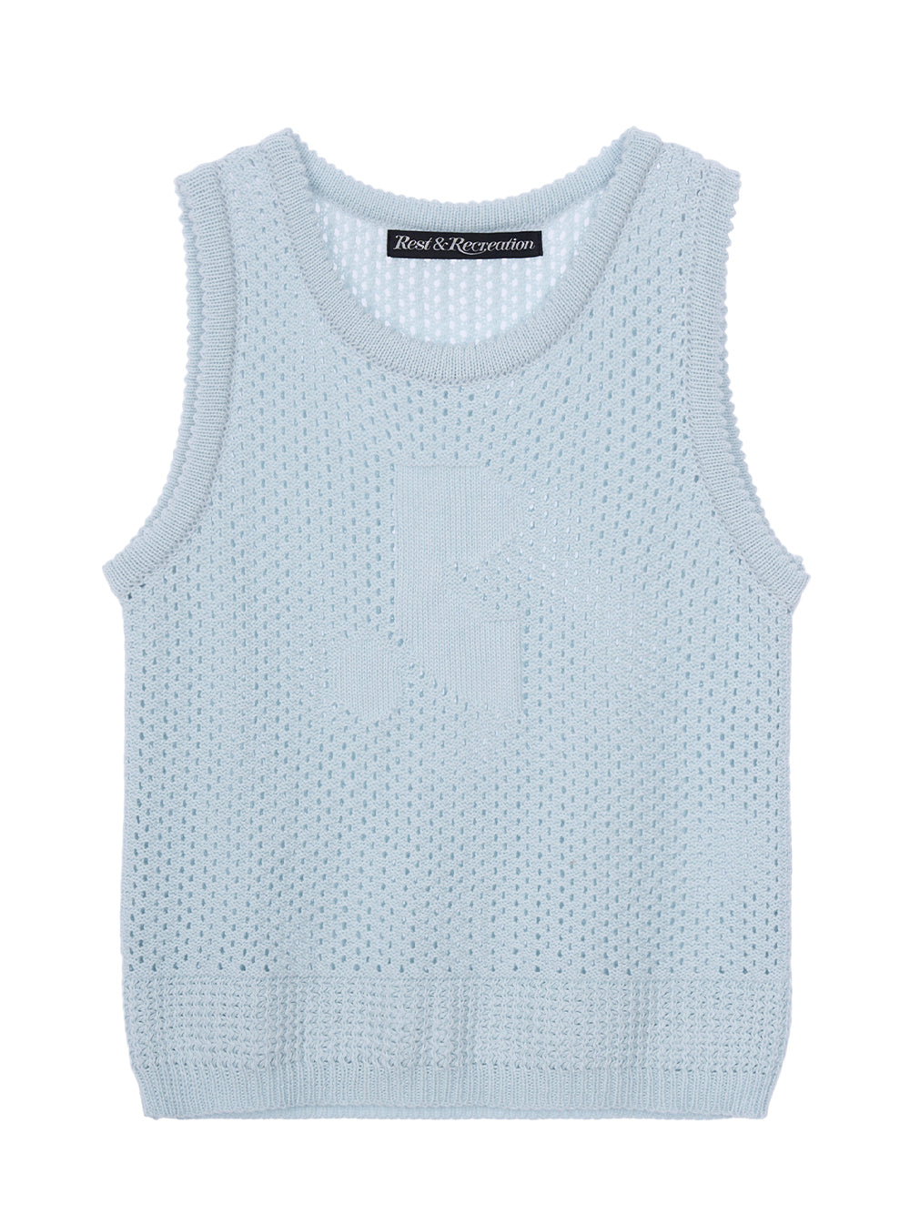 RR Logo Crochet Knit Top (Sky Blue)