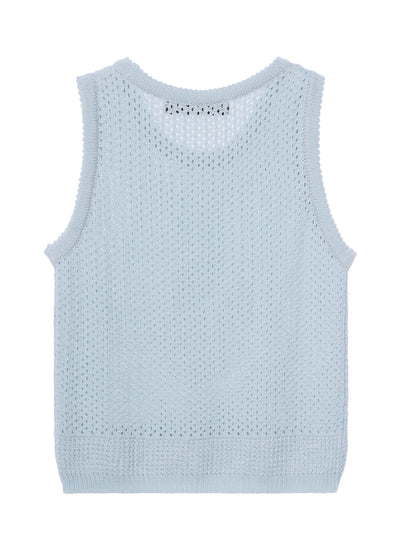 RR Logo Crochet Knit Top (Sky Blue)