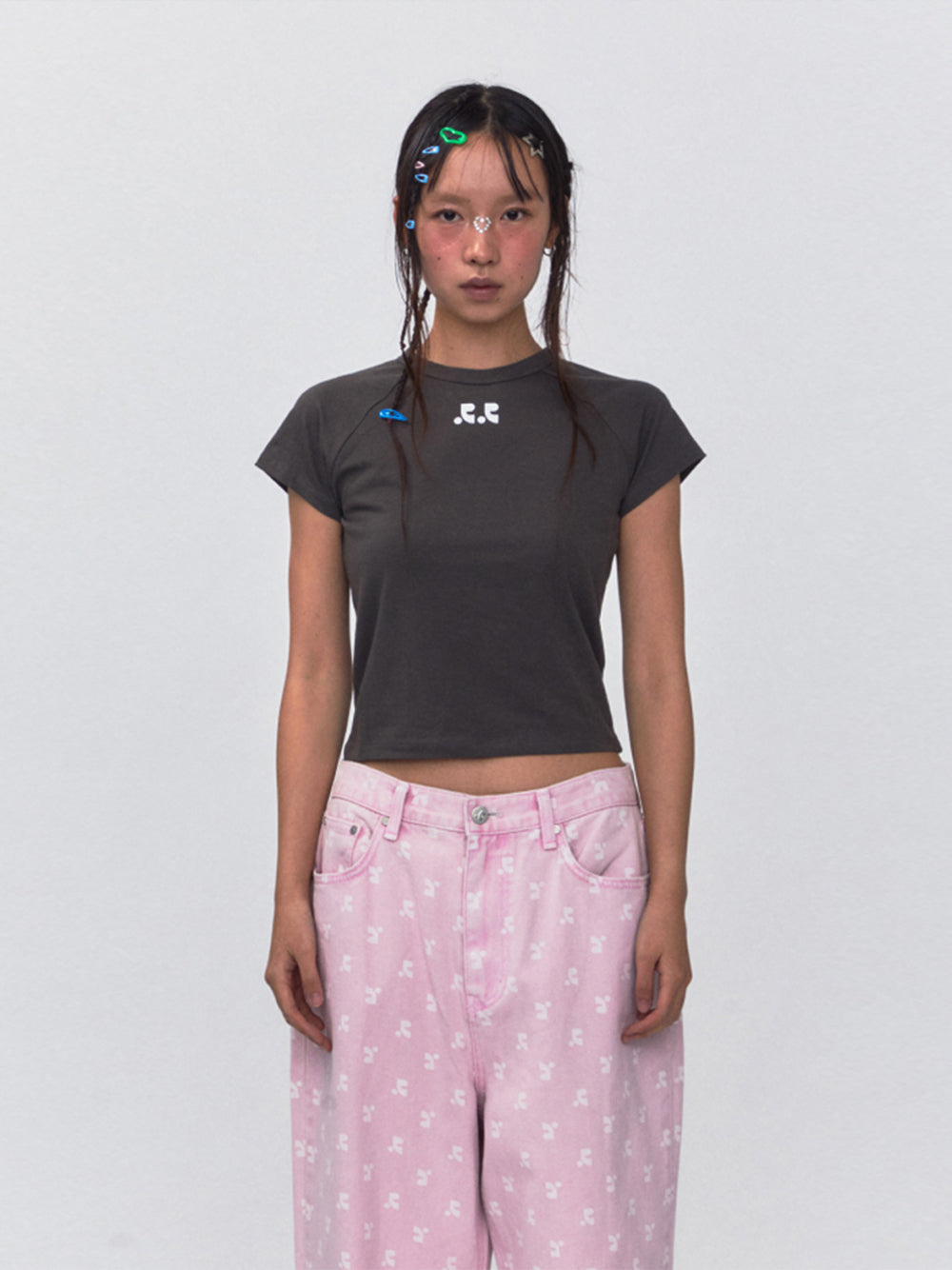 RR Logo Crop Top (Charcoal)