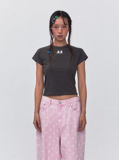 RR Logo Crop Top (Charcoal)