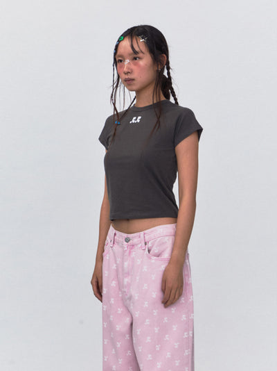 RR Logo Crop Top (Charcoal)