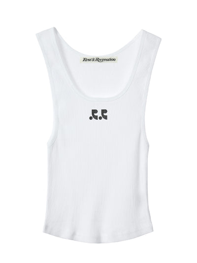 RR Logo Short Tank Top (White)