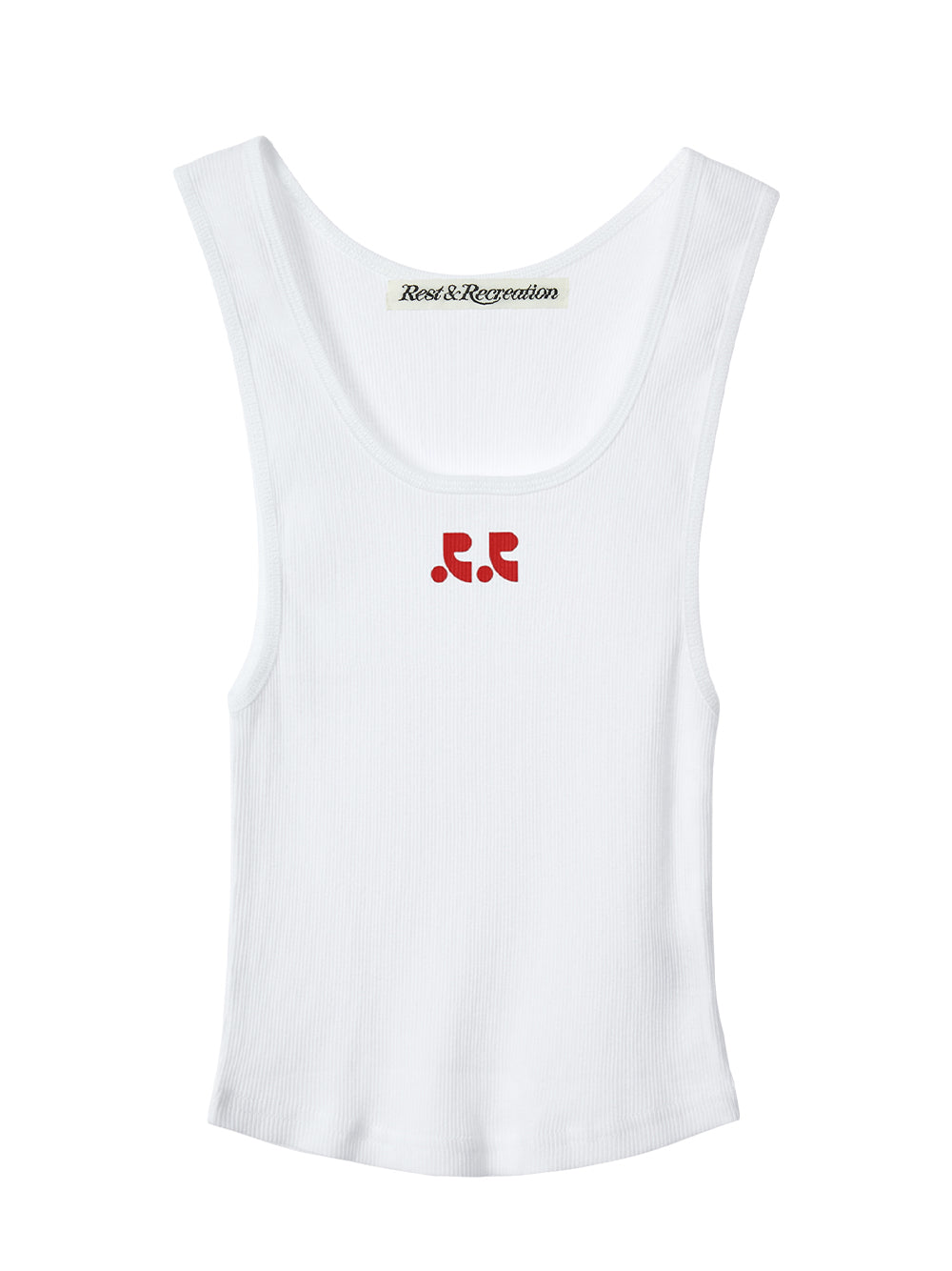 RR Logo Short Tank Top White (Red)