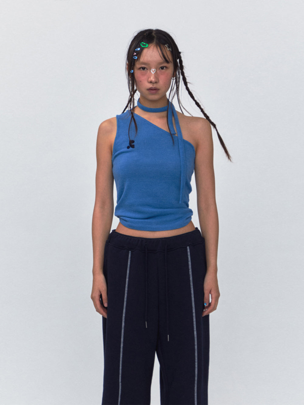 RR One Shoulder Tie Top (Blue)