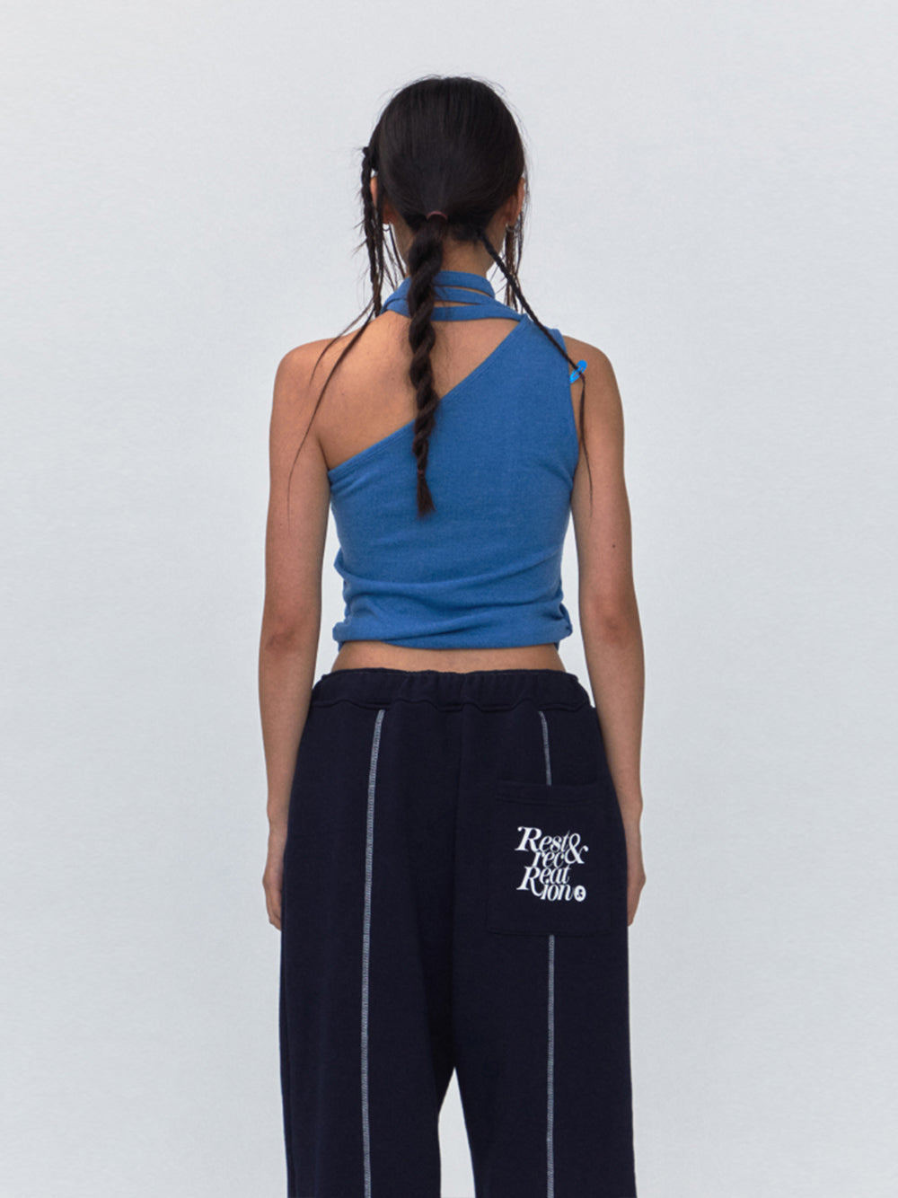 RR One Shoulder Tie Top (Blue)