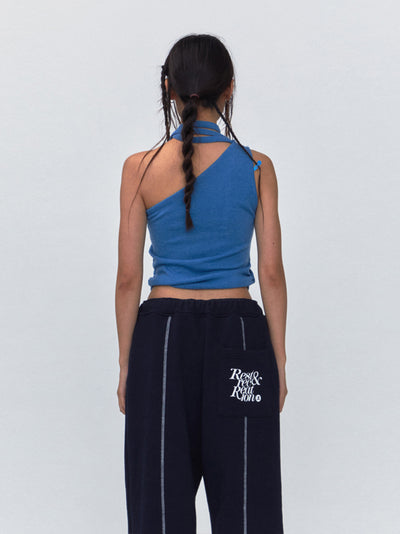 RR One Shoulder Tie Top (Blue)