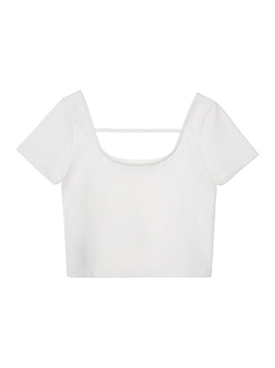 RR Strap Crop Top (White)