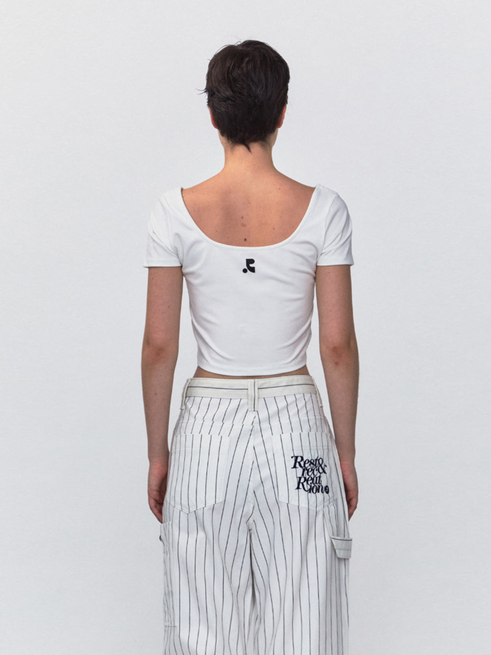 RR Strap Crop Top (White)