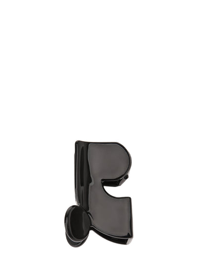 Logo Hair Clip (M) (Black)