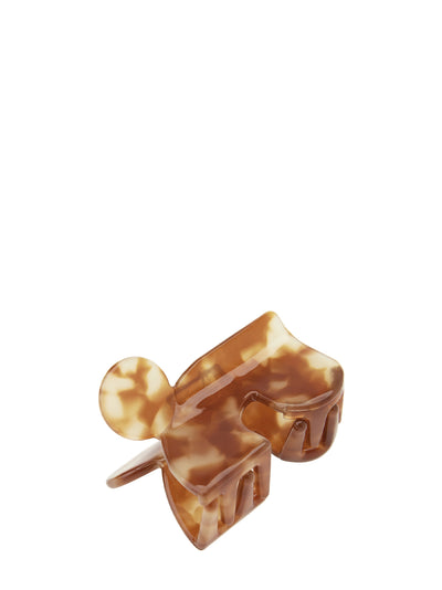 Logo Hair Clip (M) (Brown)