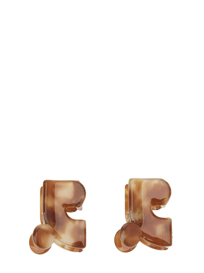 Logo Hair Clip (S) (Brown)