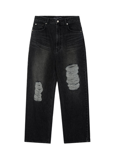 Destroyed Denim Pants (Black)