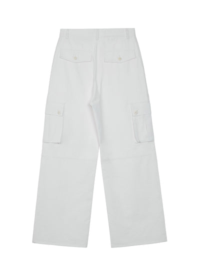 Cotton Cargo Pants (White)