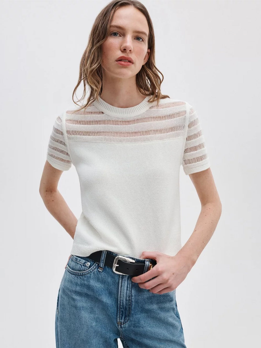 Britt Short Sleeve Crew (White)