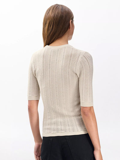 Francesca Merino Short Sleeve Sweater Oatmeal