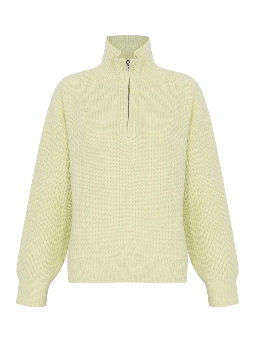Julie Wool Half Zip Sweater Ltgrn