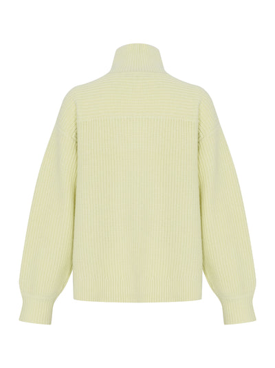 Julie Wool Half Zip Sweater Ltgrn