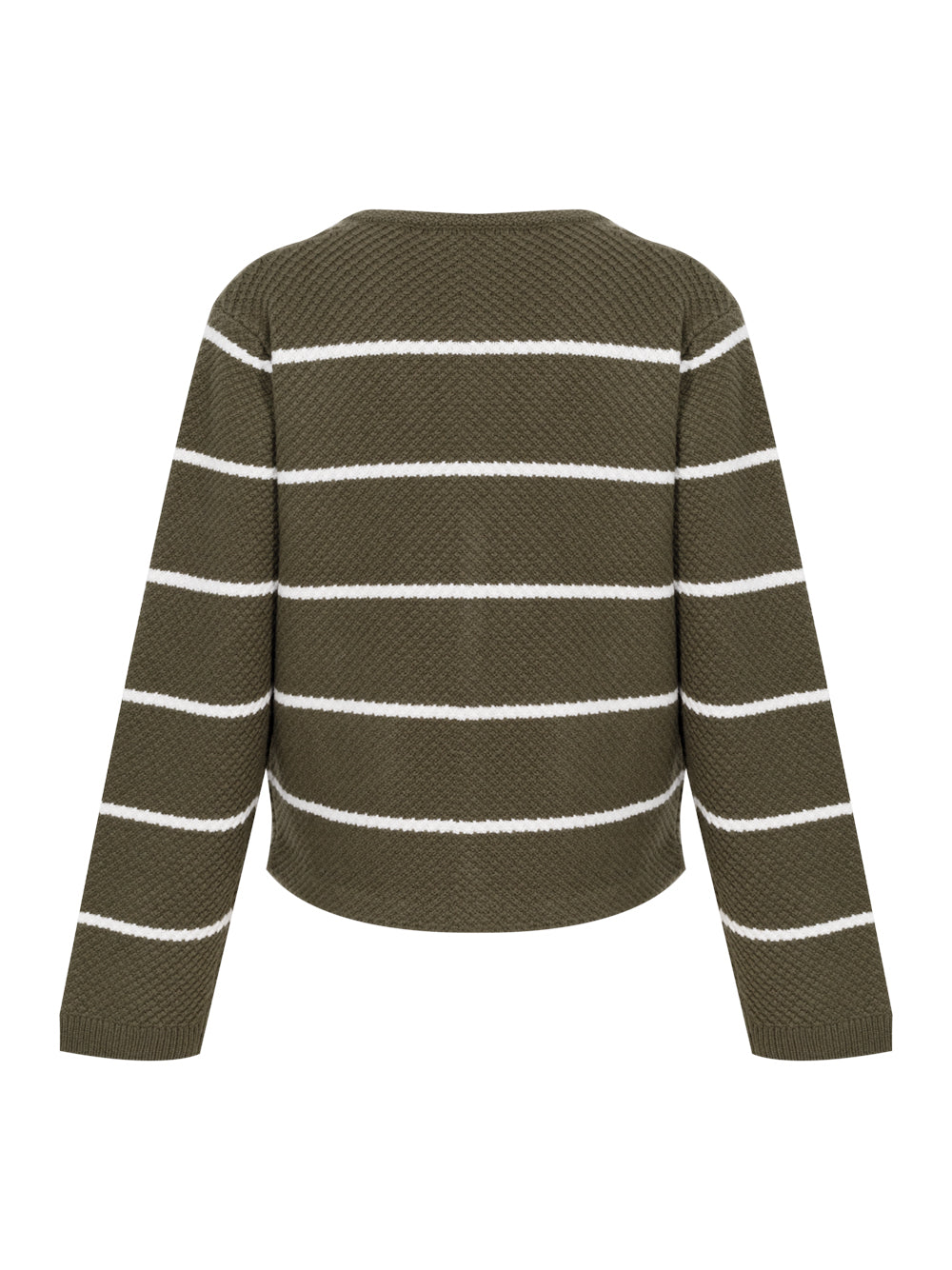 Peggy Striped Wool V Cardigan Armmt
