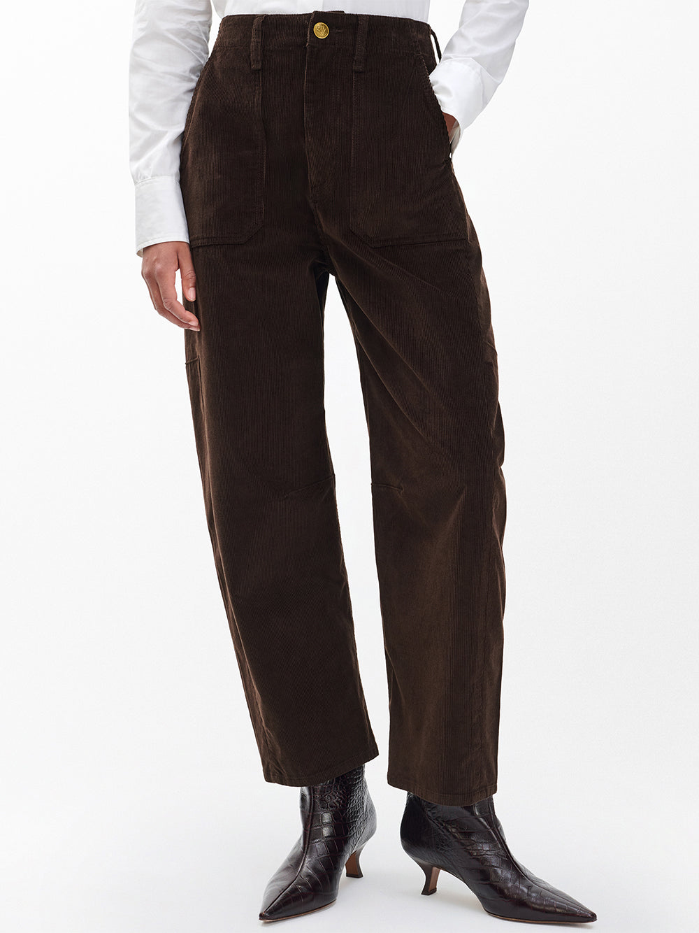 Charlie Hr Ankle Barrel Cord Dark Brown