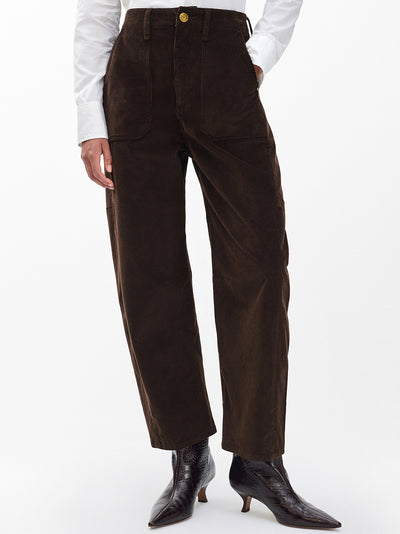 Charlie Hr Ankle Barrel Cord Dark Brown