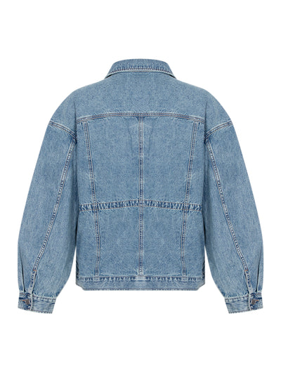 Amy Cinched Denim Trucker Jacket (Ithca)