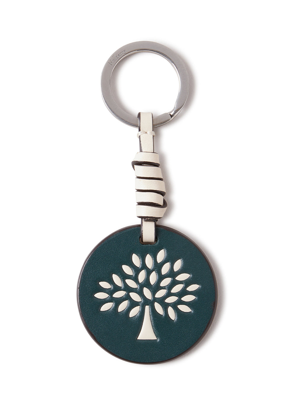Mulberry Tree Leather Keyring Mulberry (Green & Eggshell)