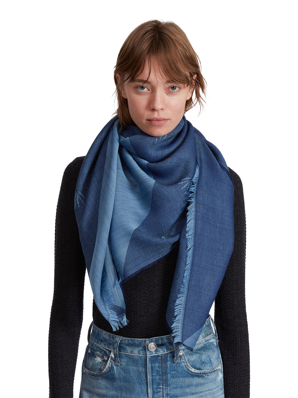 Geo Dagger Scarf Navy