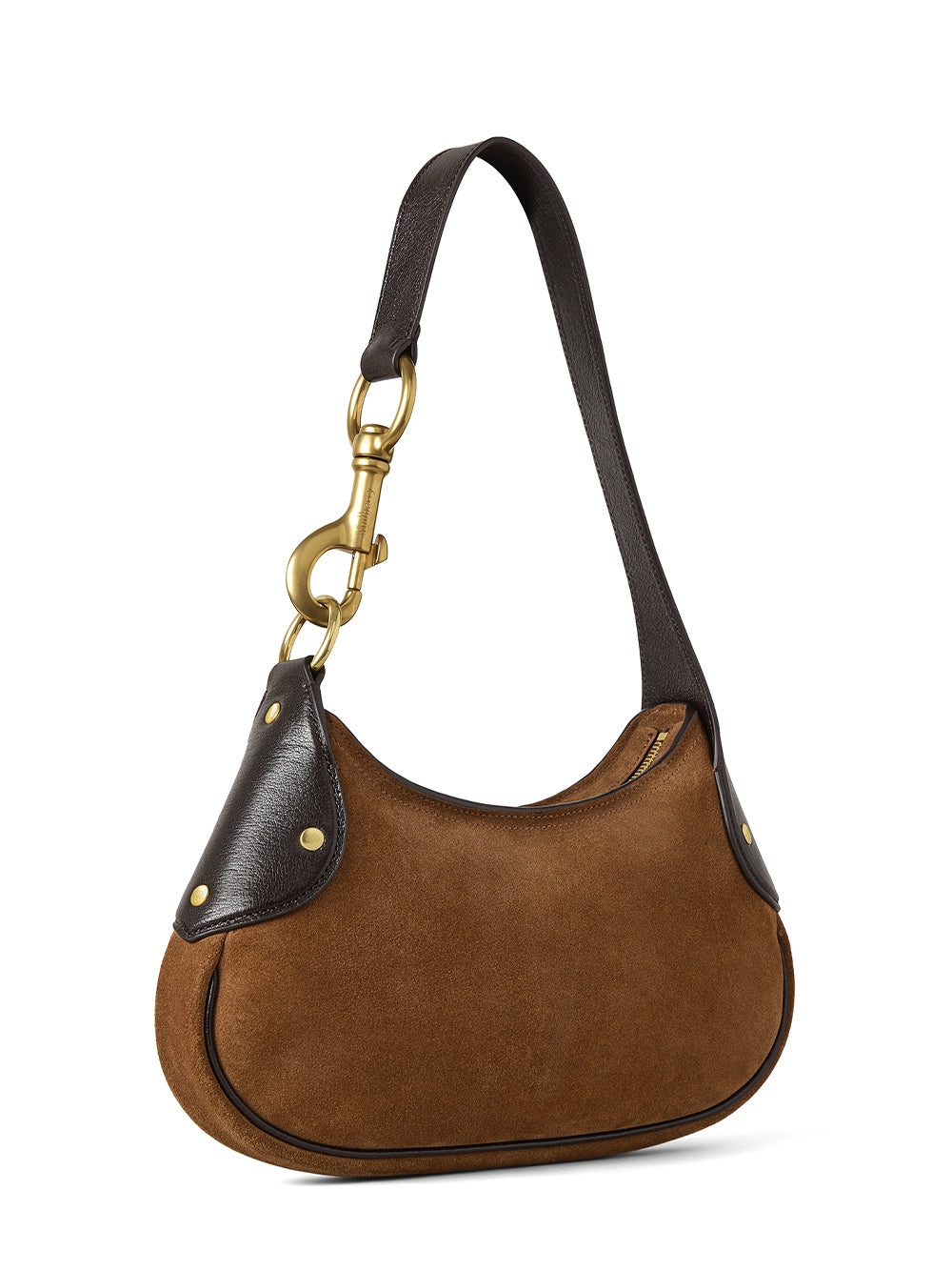 Small Hackney Shoulder Bag Suede Vintage Oak