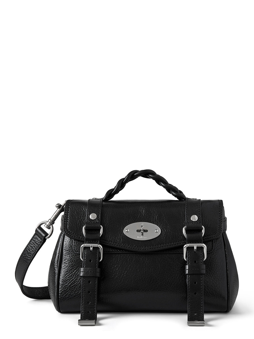 Mini Alexa High Shine Leather Black