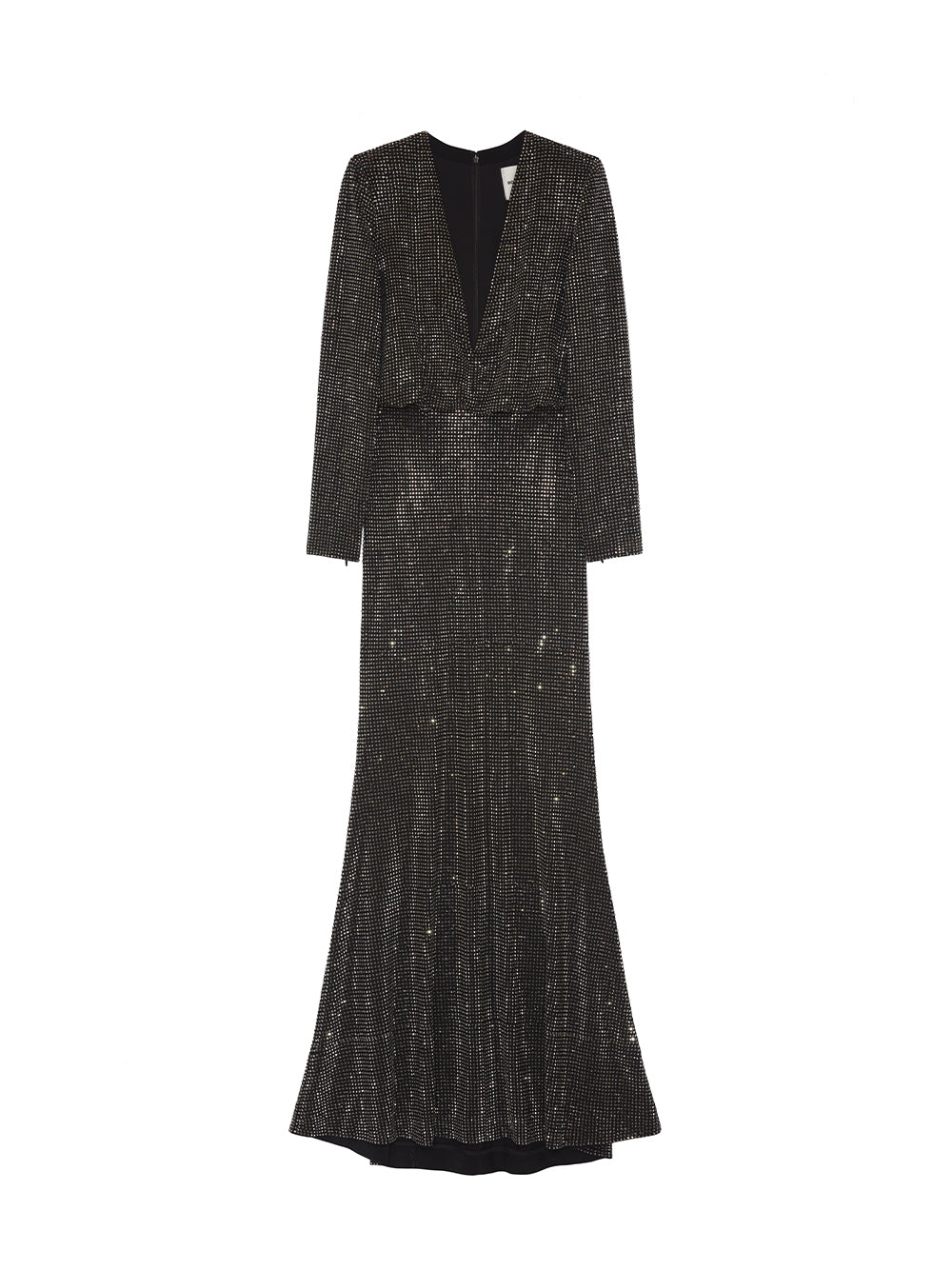 Long Sleeve Diamante Maxi Dress Black