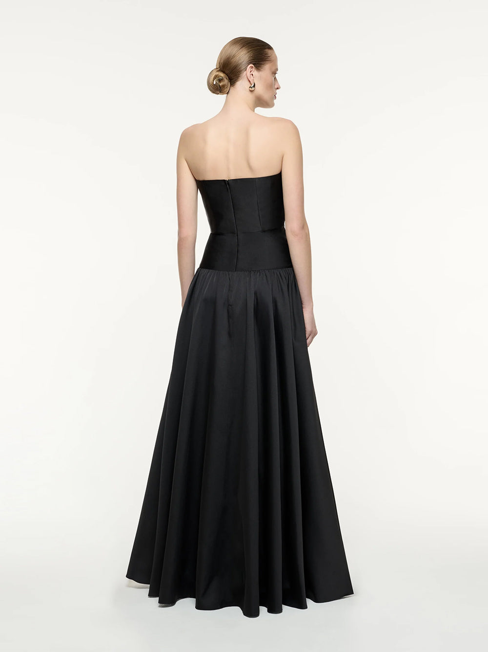 Strapless Taffeta Gown Black